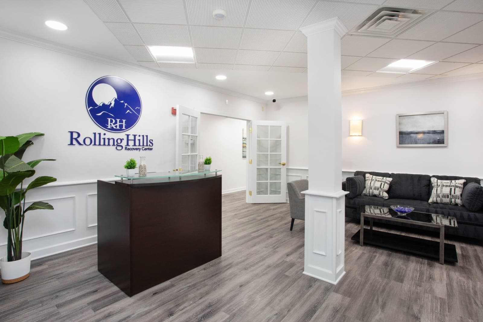 Reception area at Rolling Hills Recovery Center.