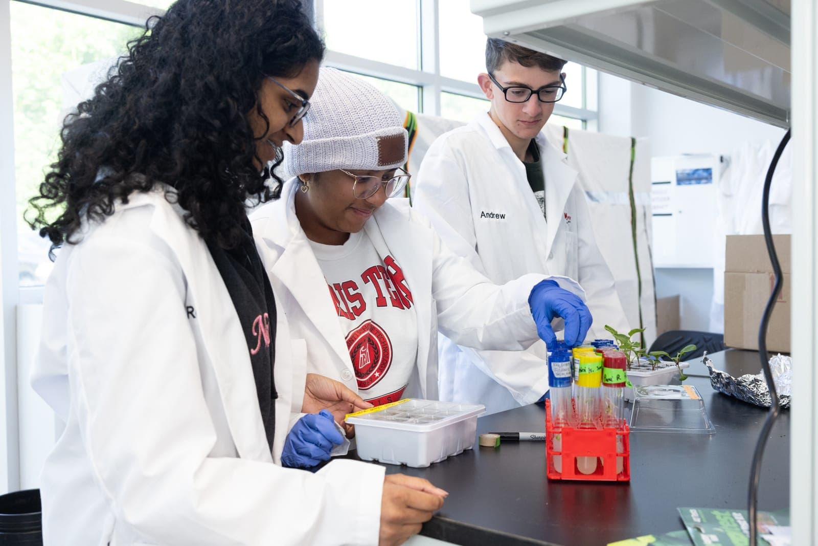 Students participate in a hands-on learning activity at the Morris County Vocational School District.
