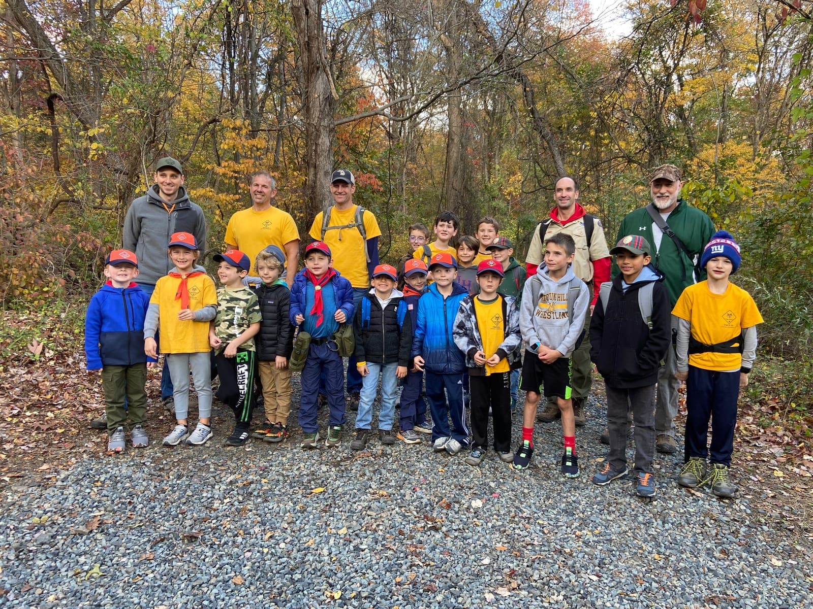 Pack 56 Scouts participate in an outdoor hike.